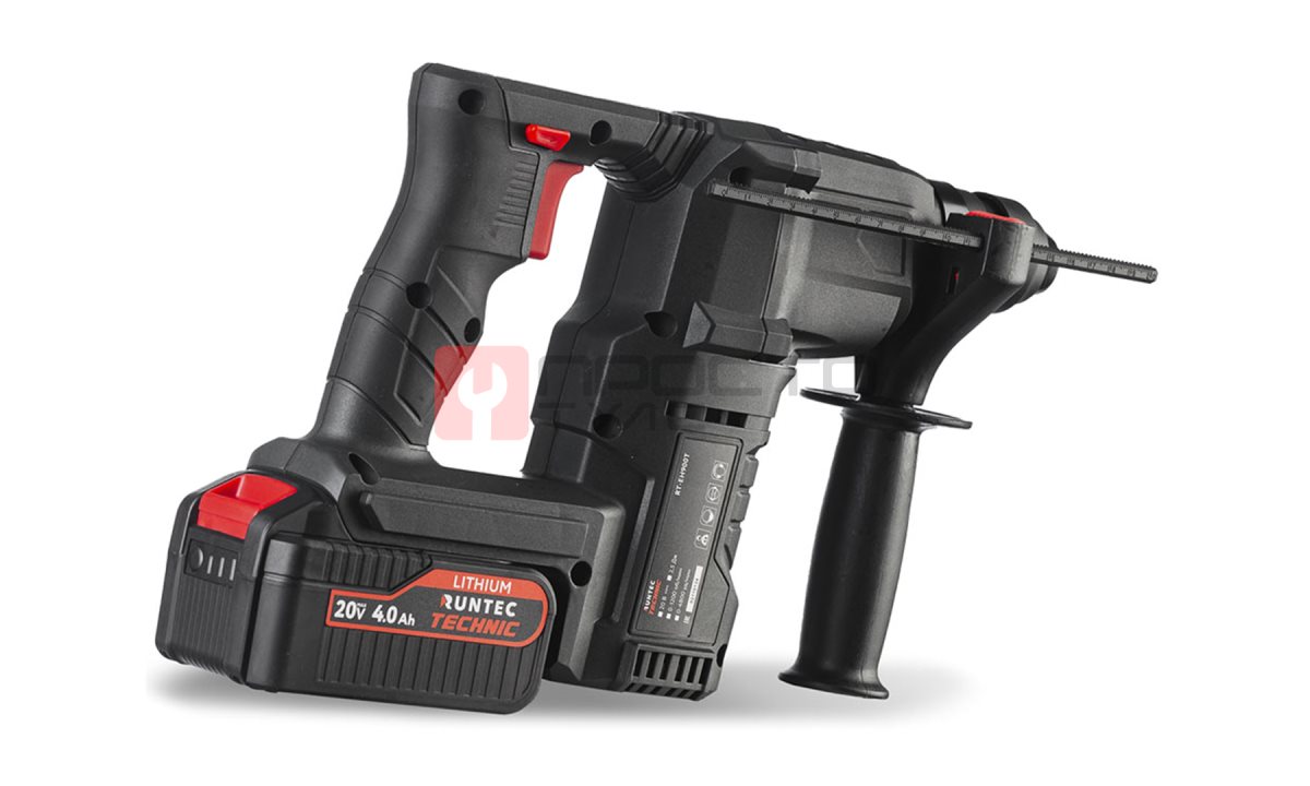  RUNTEC RT-EH900T Перфоратор аккумуляторный RUNTEC TECHNIC 2.5Дж, 20В, 2*4Ач, 900Вт (1)