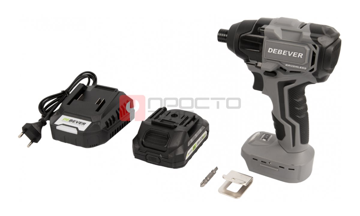 DBE-7462CKIT Винтоверт аккумуляторный DeBever бесщеточный, ударный, шестигранник 1/4