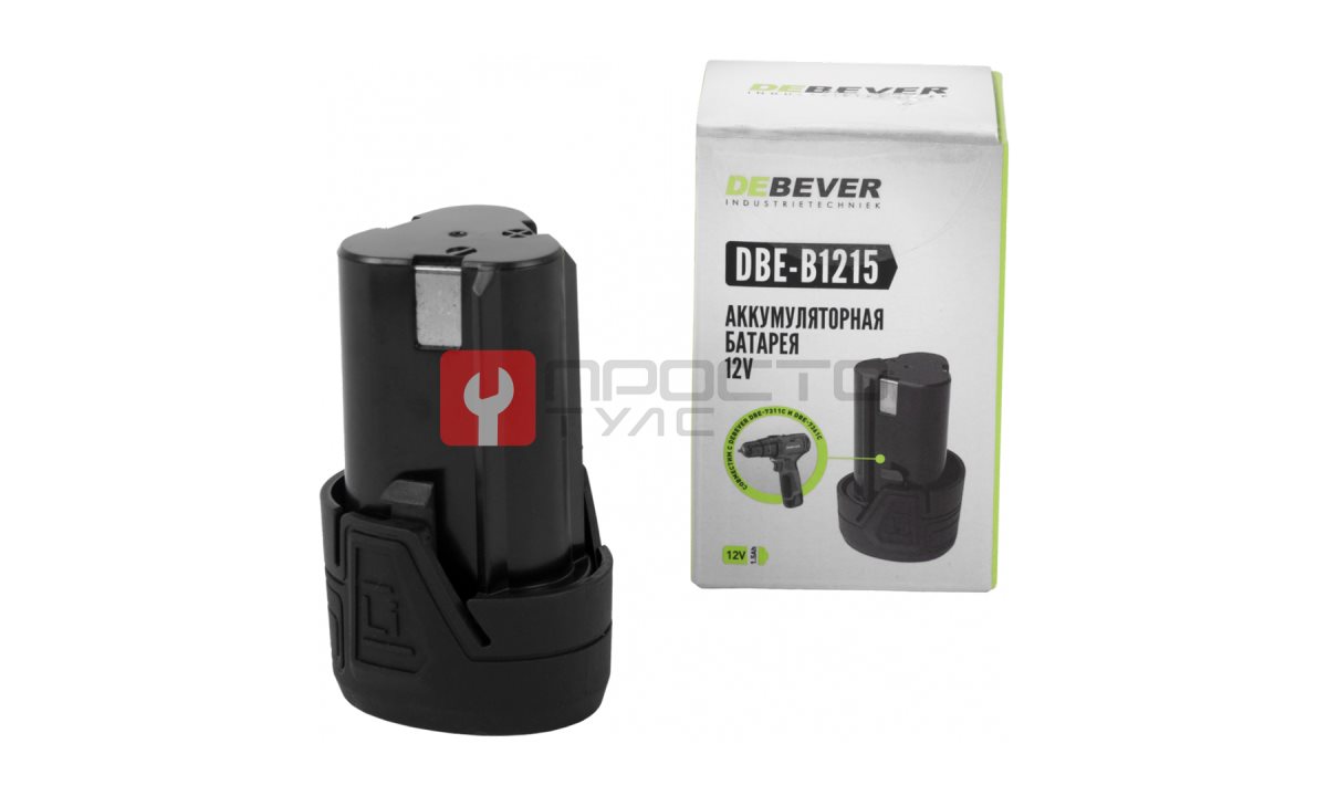  DBE-B1215 Аккумулятор DeBever li-ion; 12В; 1,5 Ач (1)