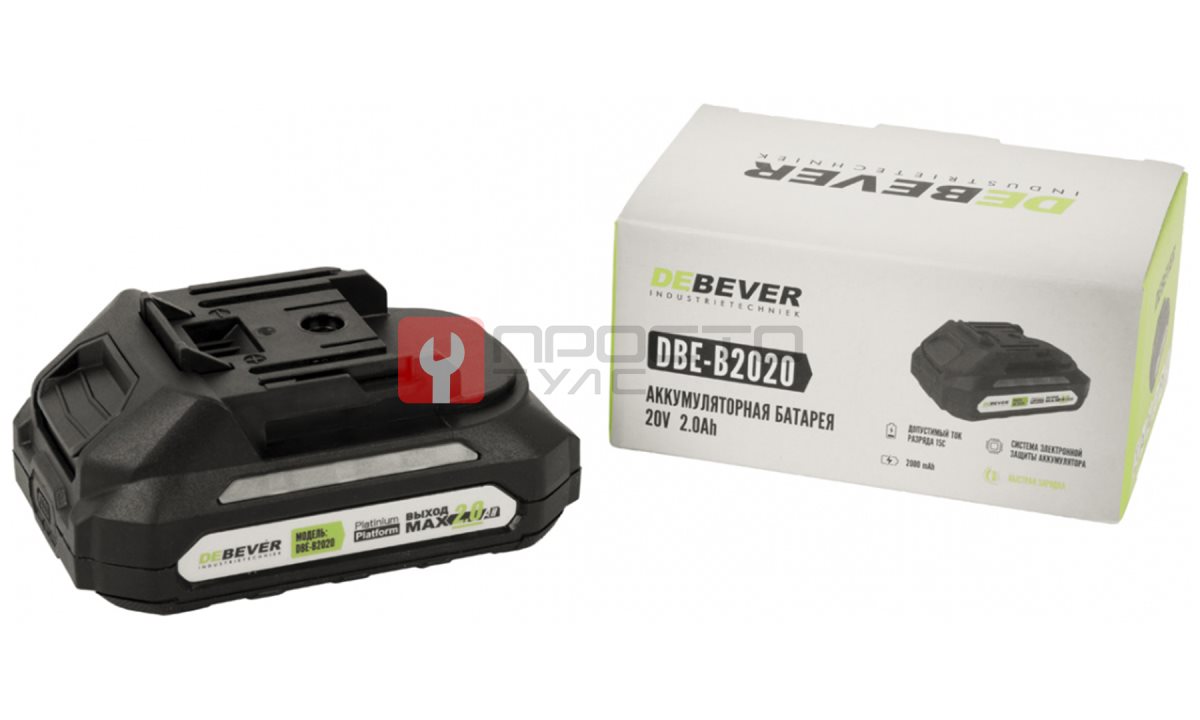  DBE-B2020 Аккумулятор DeBever li-ion; 20В; 2,0 Ач (1)