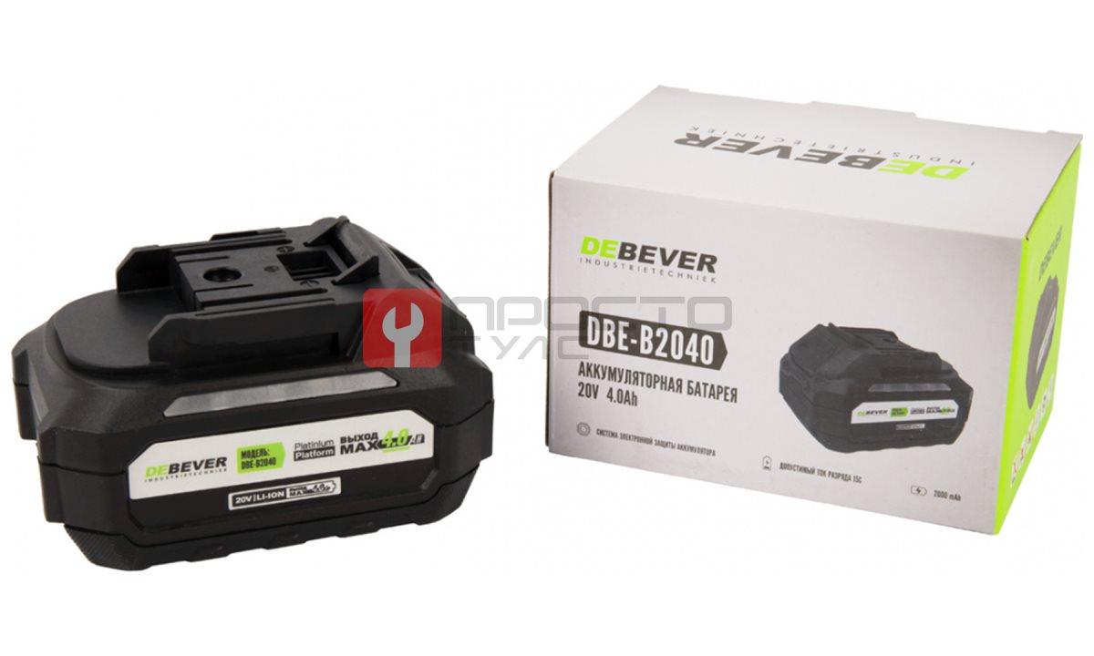  DBE-B2040 Аккумулятор li-ion; 20В; 4,0 а/ч (Debever) (1)