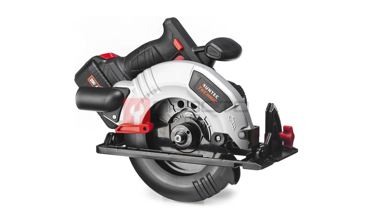  RUNTEC RT-CS1000T Пила циркулярная аккумуляторная RUNTEC TECHNIC 190*30 мм, 20В, 2*4Ач, 1000Вт (0)