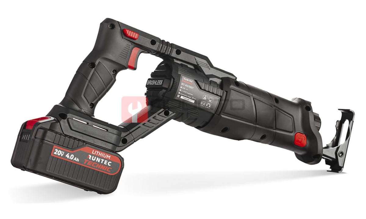  RUNTEC RT-RS700T Пила сабельная аккумуляторная RUNTEC TECHNIC 20В, 2*4Ач, 700Вт (1)