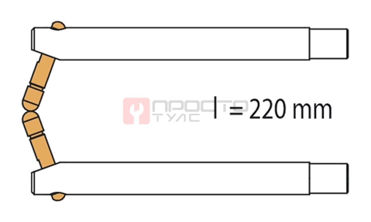  Электрод угловой L=220 мм / 20 град. для клещей HAMMER DDT (комплект) (0)