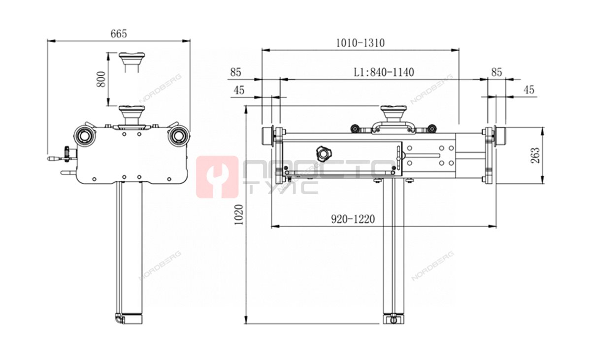  Канавный подъемник (ямный домкрат) пневмогидравлический 15т NORDBERG N501T (1)