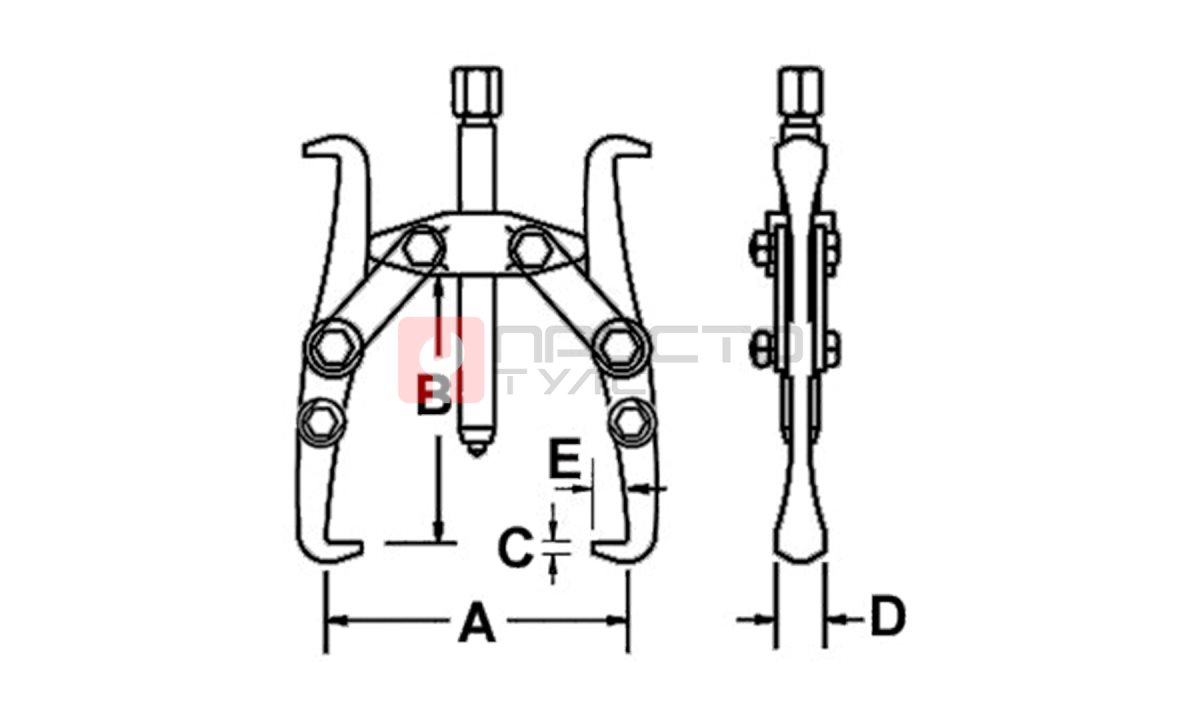  Licota ATB-1004E Съемник подшипников трехлапый, шарнирный, 200 мм (1)