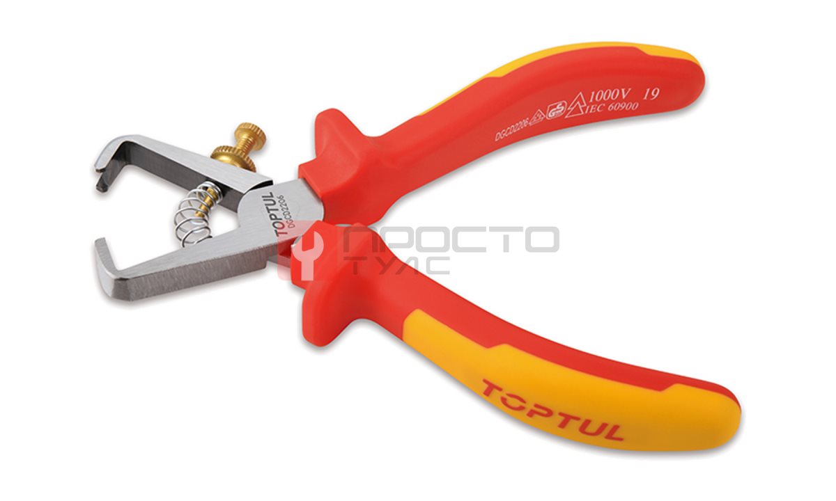  Клещи для снятия изоляции VDE 1000V до 4,5 мм, 150 мм TOPTUL DGCD2206 (0)
