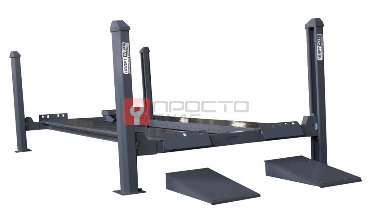  KraftWell KRW12FPLP Подъемник четырехстоечный г/п 12000 кг. платформы гладкие с траверсой (0)