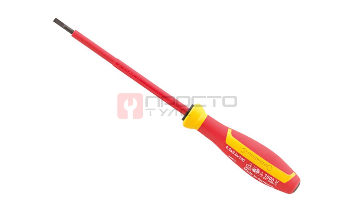  Отвертка для электриков DRALL+ 3 0,6X 3,5X100 мм, STAHLWILLE, 46603035, 4660 VDE (0)