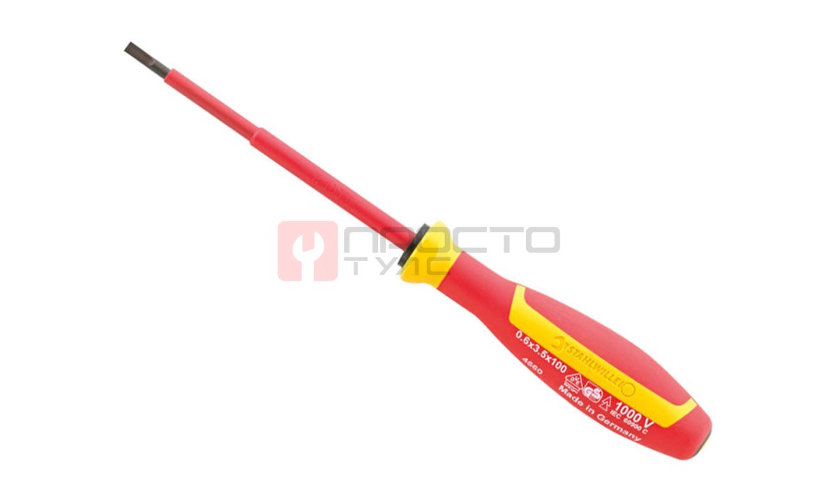  Отвертка для электриков DRALL+ 2 0,5X 3,0X100 мм, STAHLWILLE, 46603030, 4660 VDE (0)