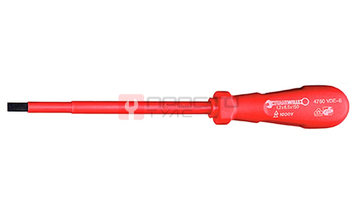  Отвертка для электриков DRALL 6 1,2 x 6,5 x 150, STAHLWILLE, 47601006, 4760 VDE (0)