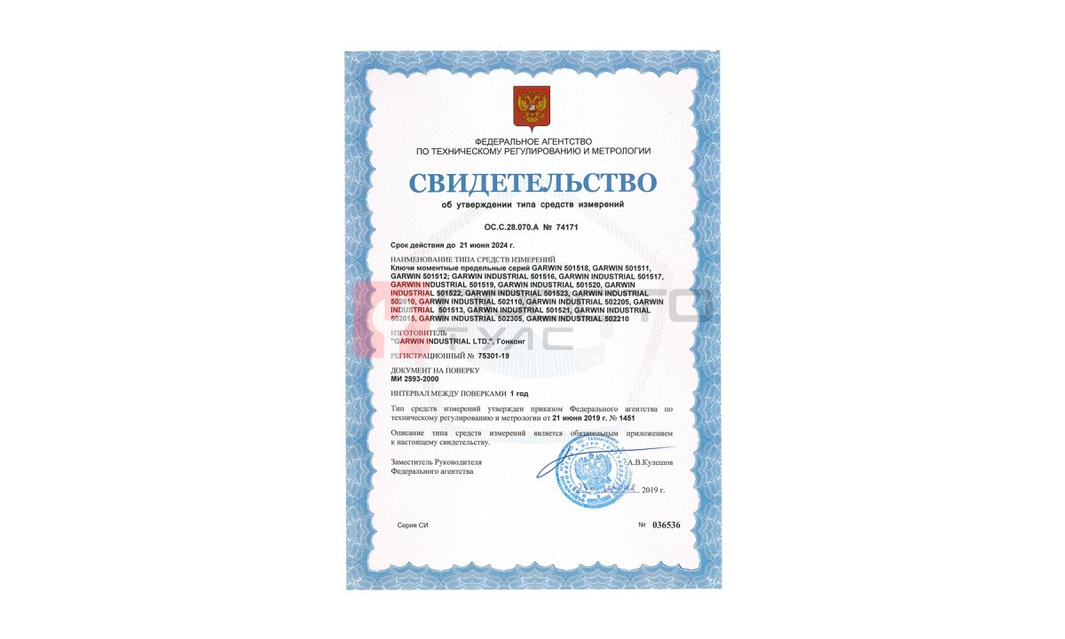  GARWIN INDUSTRIAL 502210-40-200-14-П Динамометрический ключ 40-200 Нм, двухсторонний, с разьемом под сменные насадки 14х18 мм, с поверкой (1)