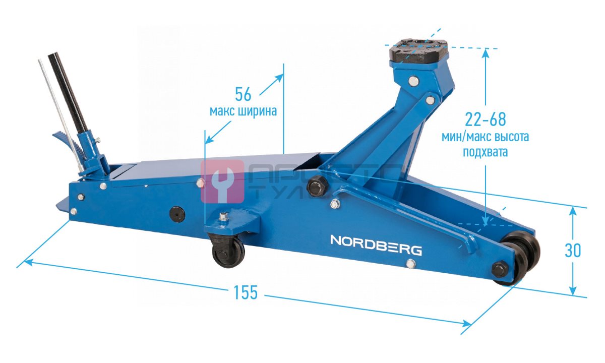  Домкрат подкатной, 20 т NORDBERG N3220n (1)