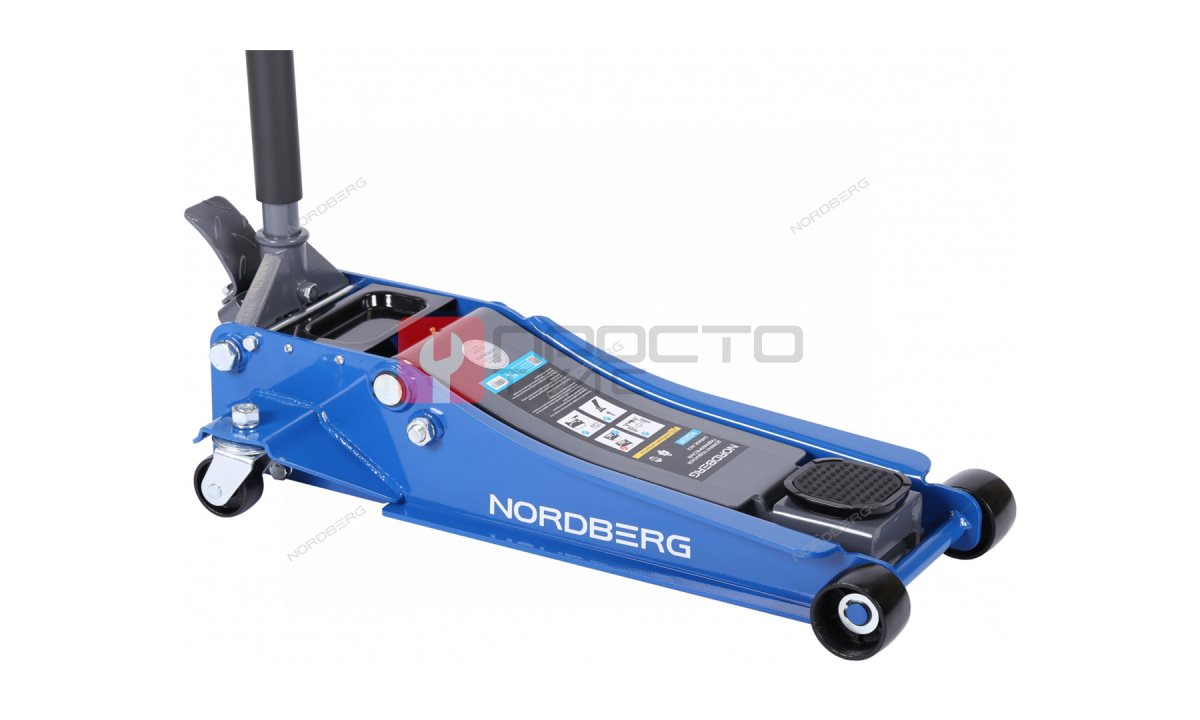  Домкрат подкатной 4 т, низкий подхват, педаль NORDBERG N32039 (0)