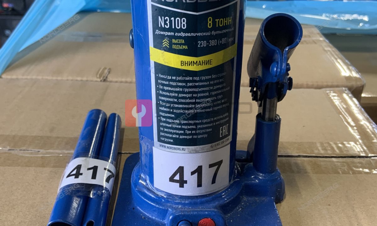  Домкрат бутылочный 08т. NORDBERG N3108 RM 417 (0)