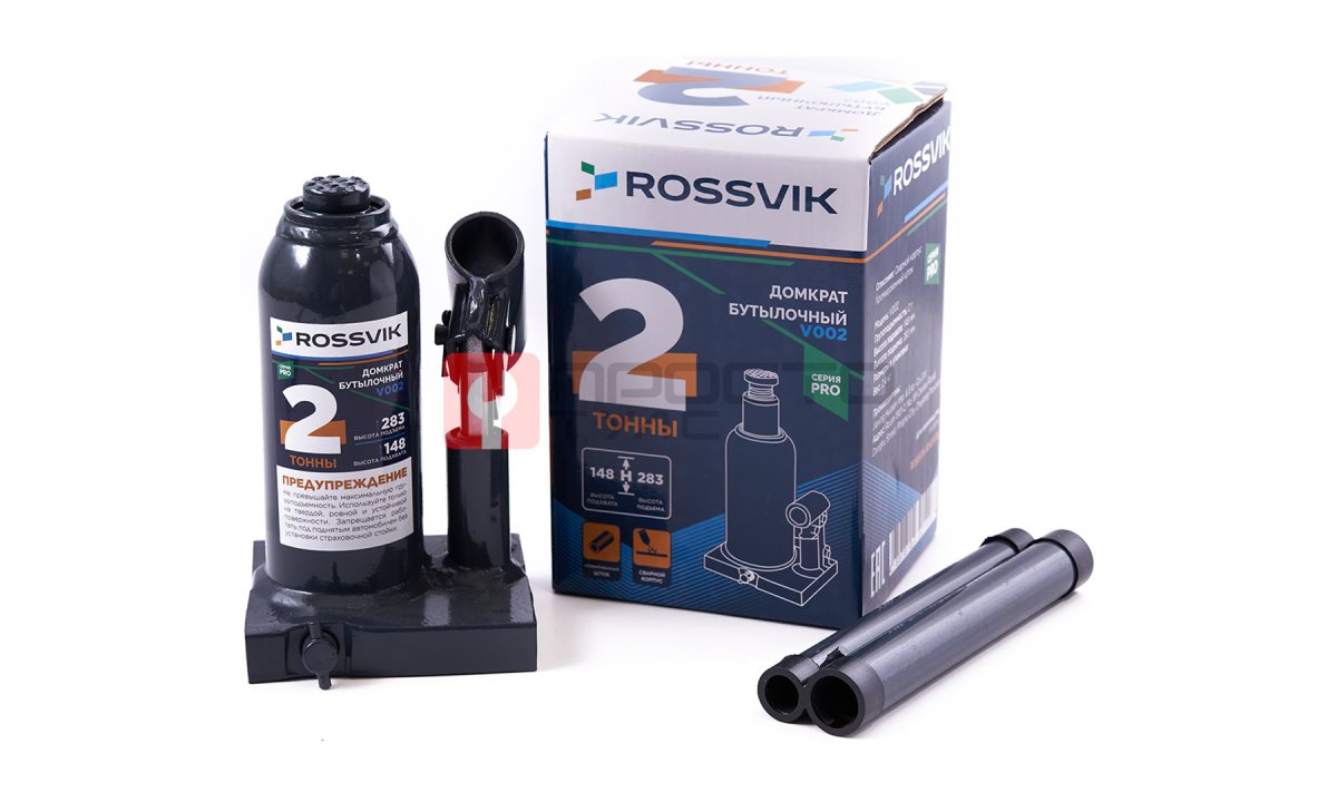  Домкрат бутылочный ROSSVIK PRO V002, г/п 2,0т (0)