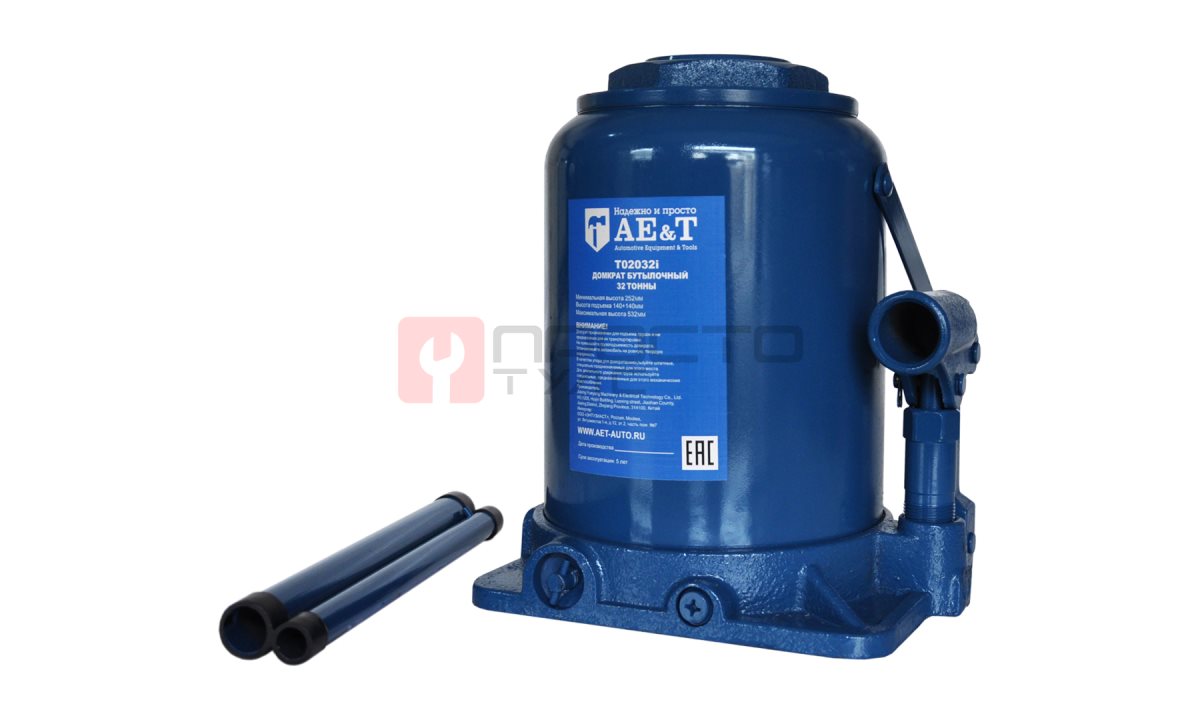  Домкрат бутылочный двухштоковый T02032i AE&T 32т (0)