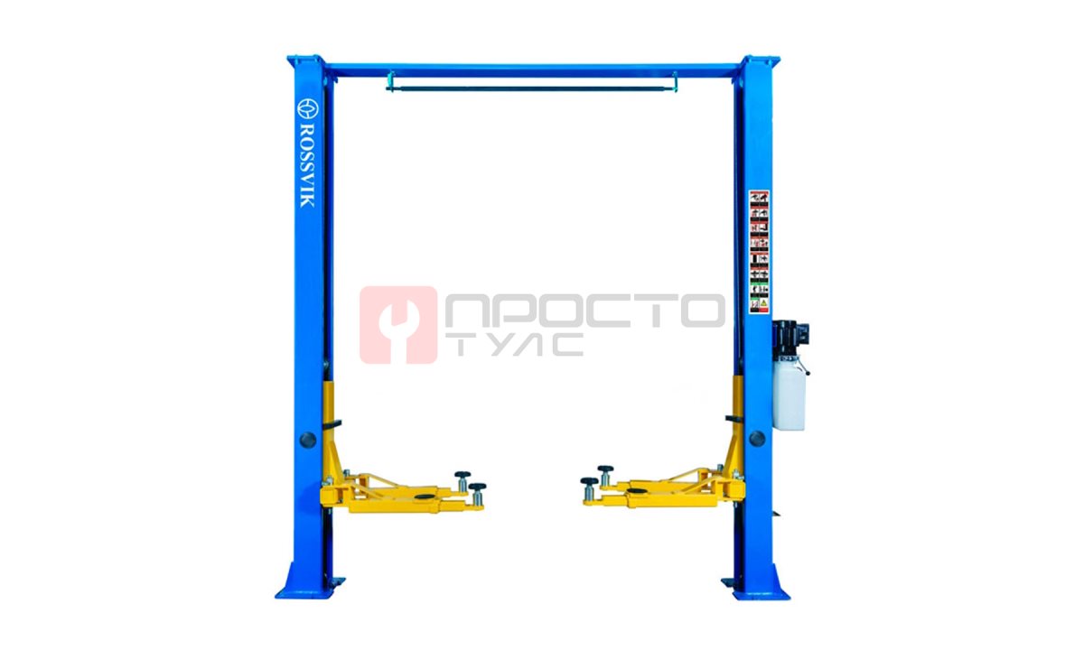  Автоподъемник двухстоечный ROSSVIK V2-4LH г/п 4.0т, 220В, рукоятка, с верхней синхронизацией. Синий (0)