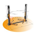  WDK-522E/380 Подъемник двухстоечный с нижней синхронизацией 4 тонны, электр. разбл., 380В (6)