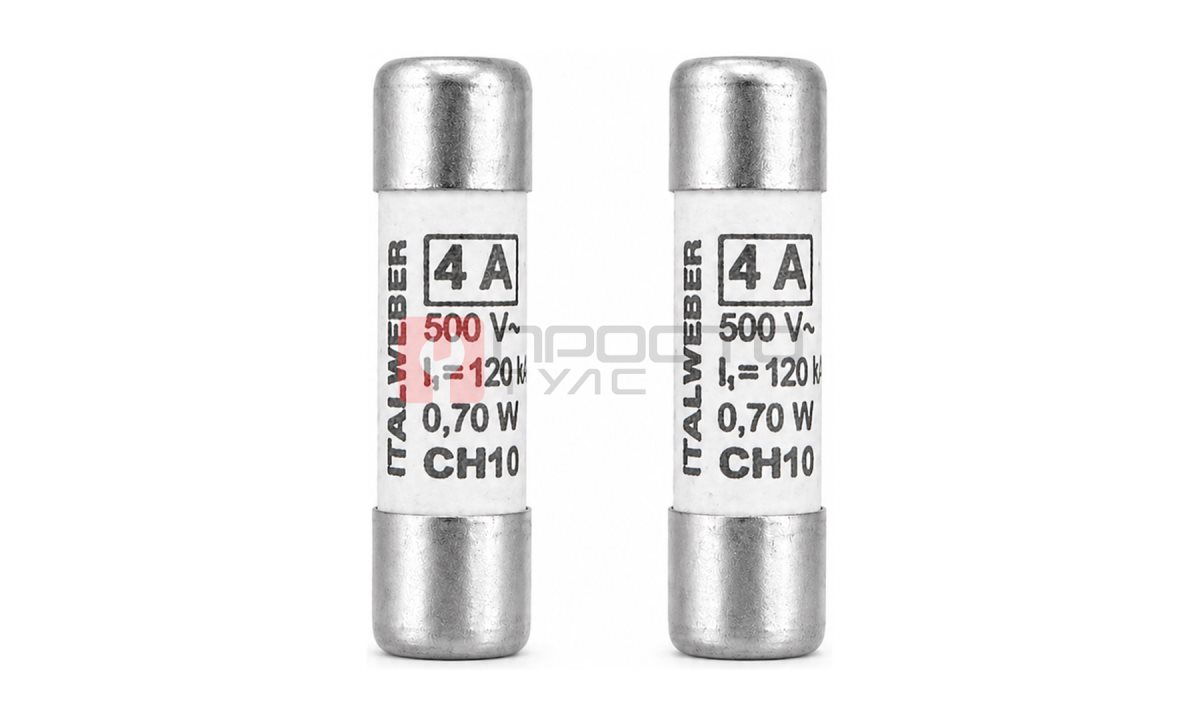  Предохранитель цилиндрический Italweber CH10 4А 500В (тип gG) (0)