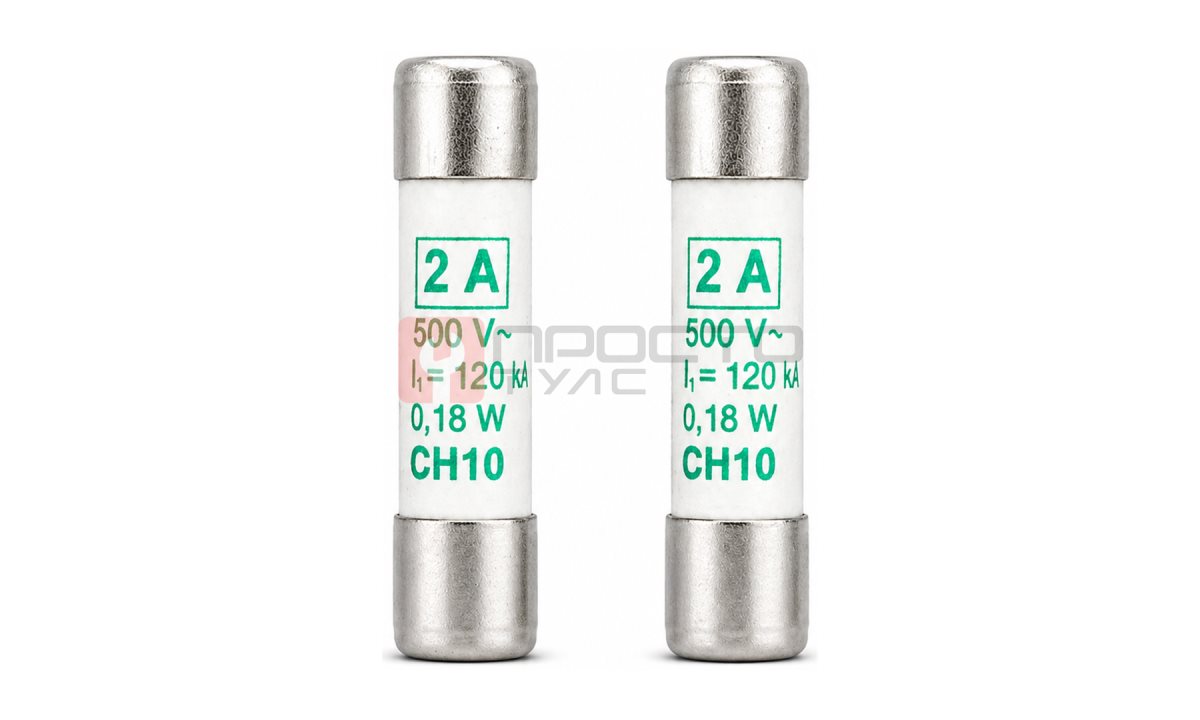  Предохранитель цилиндрический Italweber CH10 2А 500В (тип aM) (0)