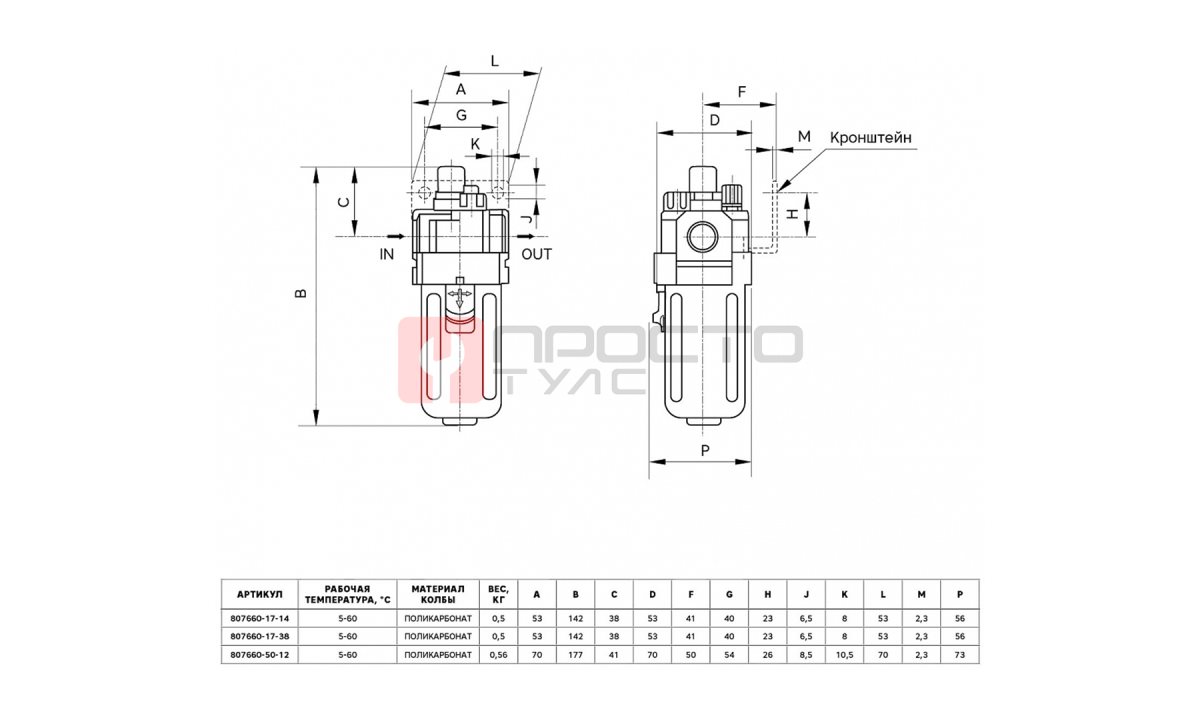  GARWIN PRO 807660-17-14 Лубрикатор для пневмоинструмента 1/4