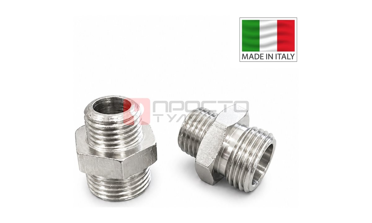  Ниппель двойной (адаптер) высокого давления - M-M (Оригинал, Италия) 3/8 (0)