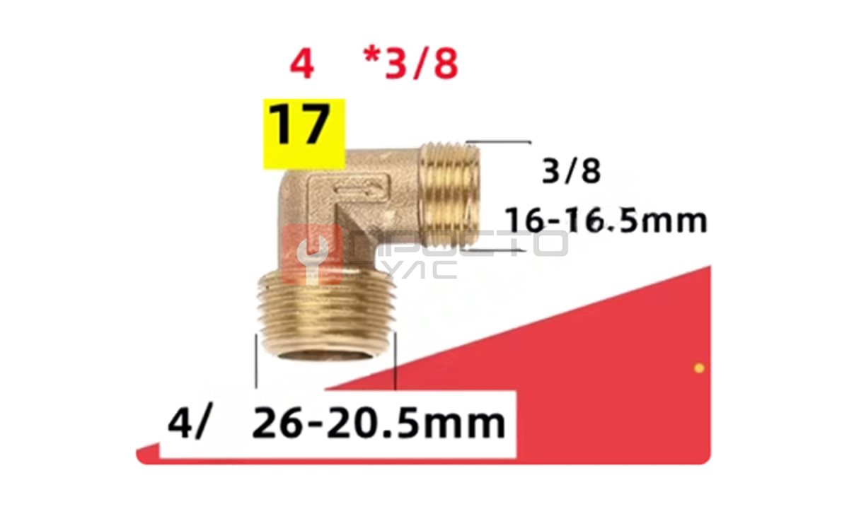  Фитинг угловой 16-16.5*20-20.5mm 17 (0)