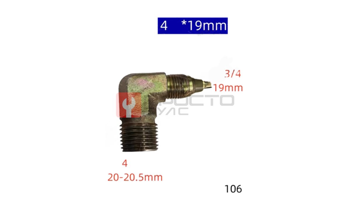  Фитинг угловой 3/4 *19мм *106 (0)