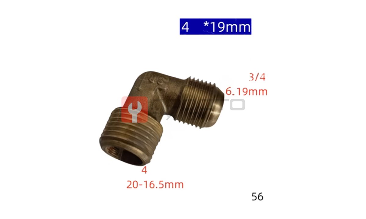 Фитинг угловой 3/4 *19мм *56 (0)