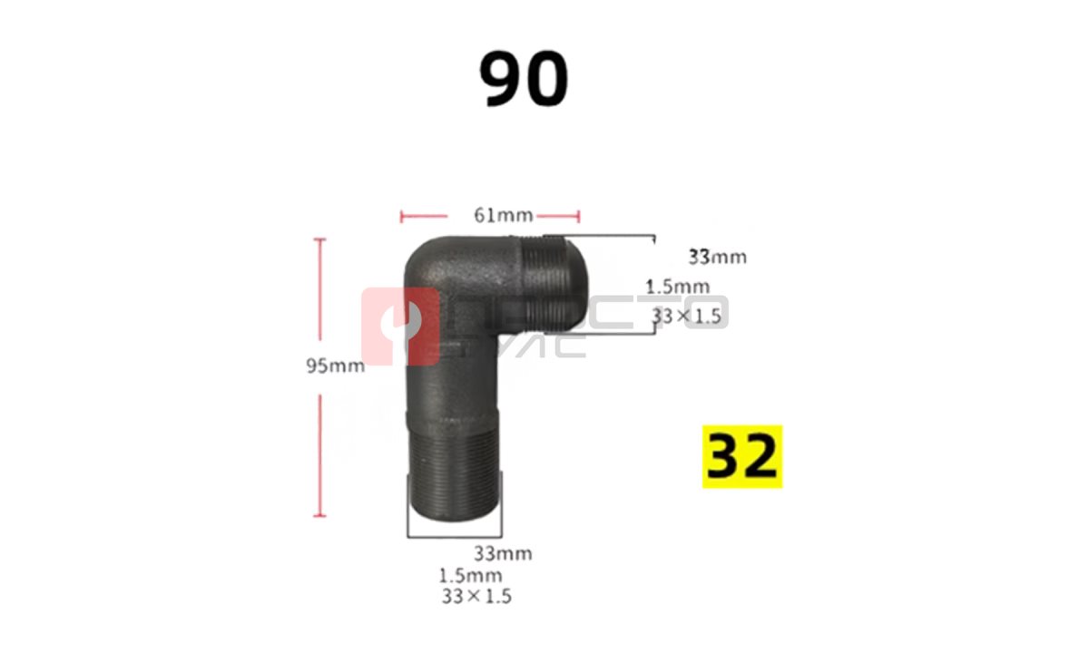  Фитинг угловой 33*33 32 (0)