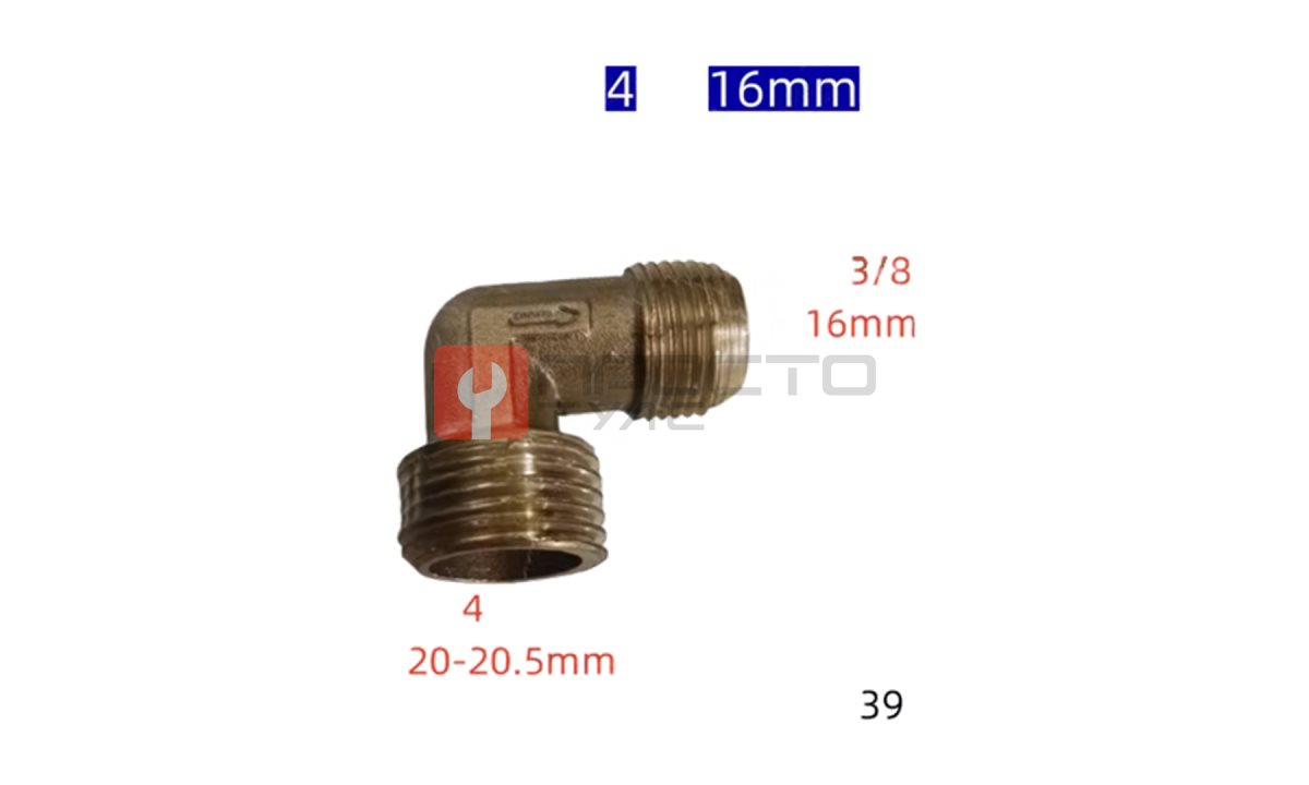  Фитинг угловой М16 *39 (0)