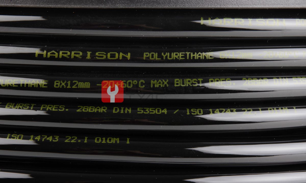  HUS0812-BK Трубка черная Harrison PU 8х12 мм, длина 100 м (1)