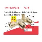  Прямое соединение, четырех ходовой 22 1/4*3/8*3/8*3/4 мни (0)