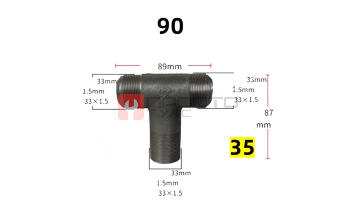  Тройник-разветвитель компрессора 33*33*33 35 (0)