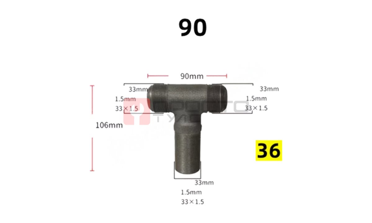  Тройник-разветвитель компрессора 33*33*33 36 (0)