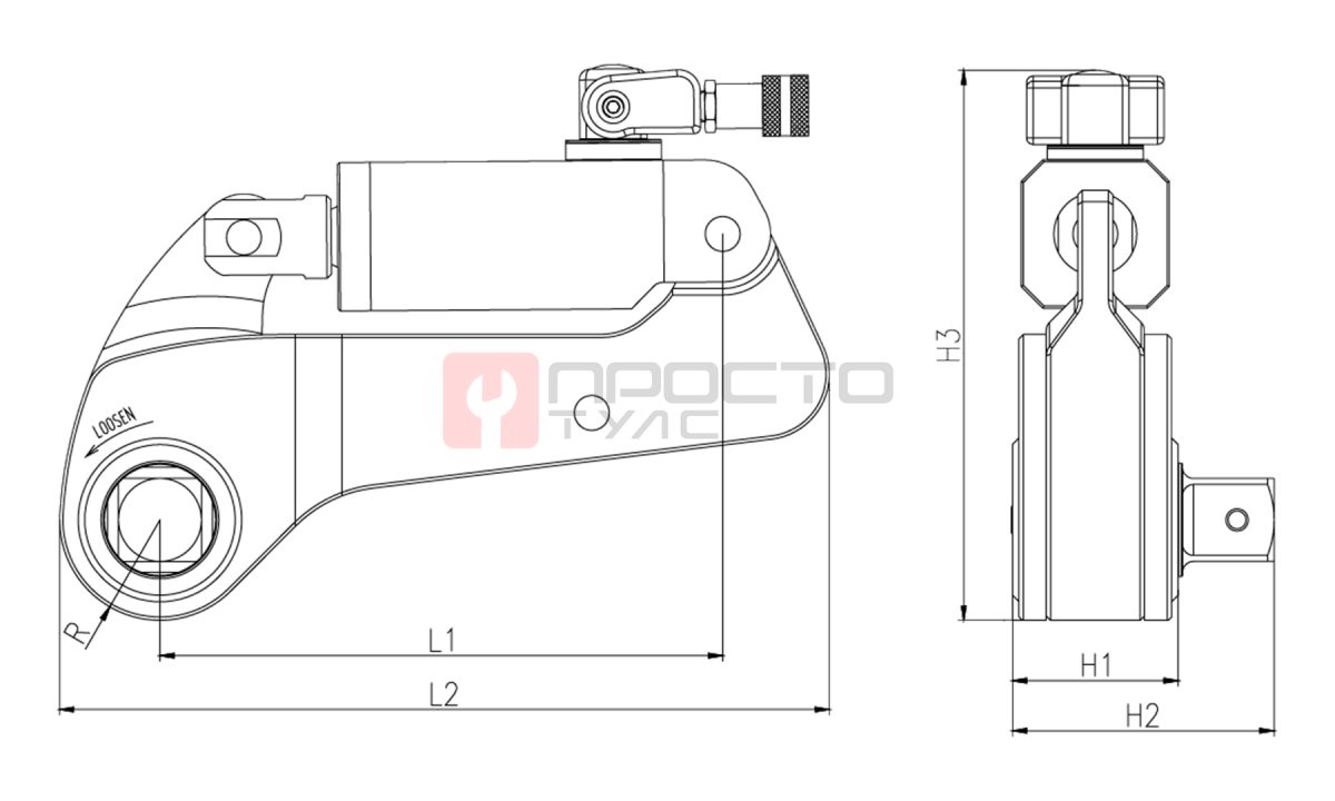  GARWIN INDUSTRIAL 540513 -10 Гайковёрт гидравлический с приводным квадратом 1.1/2”; 1512-15121 Нм (1)