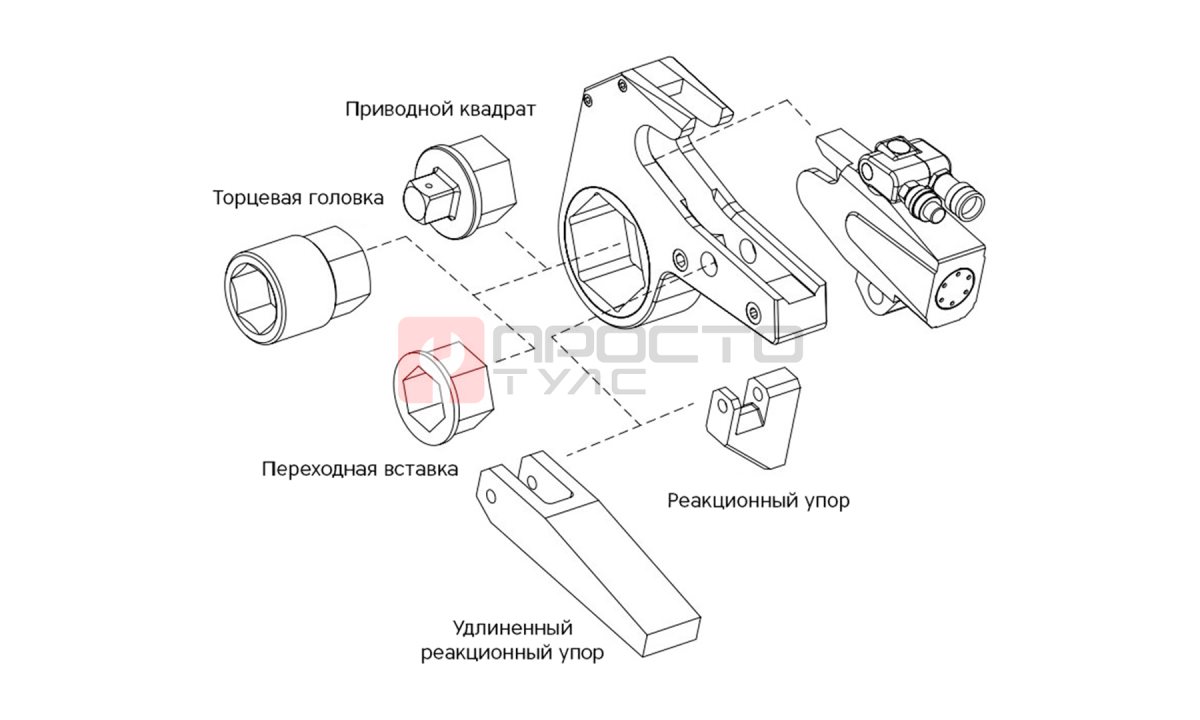  GARWIN INDUSTRIAL 541012-1-S55 Гайковёрт гидравлический кассетный; 55 мм; 233-2326 Нм (1)