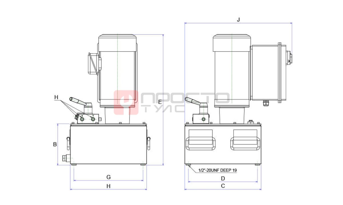  GARWIN INDUSTRIAL 811020-1-380-700-20-S Станция насосная гидравлическая с электроприводом для однополостного инструмента 2,24 кВт; 380В; 700 бар (1)