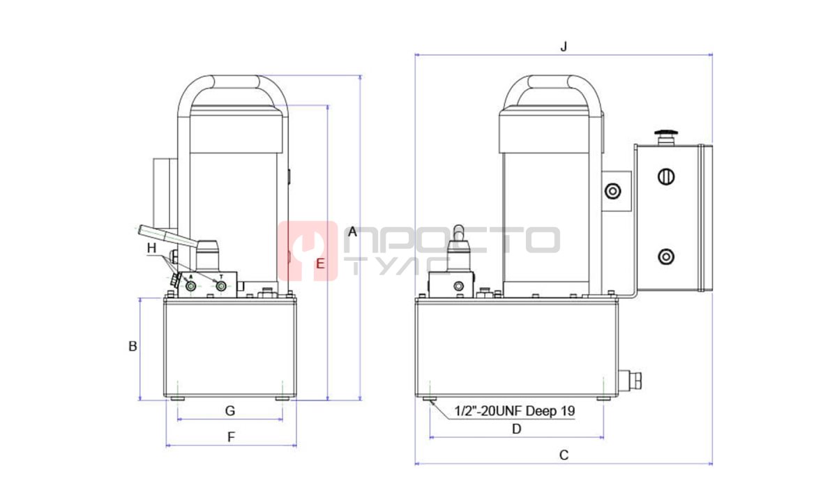  GARWIN INDUSTRIAL 811020-1-700-11-M Станция насосная гидравлическая с электроприводом для однополостного инструмента 220В; 700 бар; 11 л; ручное (1)