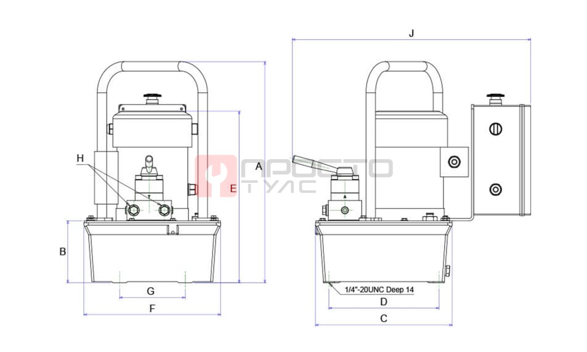  GARWIN INDUSTRIAL 811020-1-700-8-S Станция насосная гидравлическая с электроприводом для однополостного инструмента 220В; 700 бар; 8 л; управлен (1)