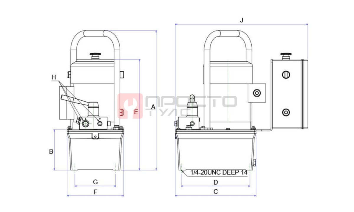  GARWIN INDUSTRIAL 811020-2-700-3-M Станция насосная гидравлическая с электроприводом для двухполостного инструмента 220В; 700 бар; 3 л; ручное у (1)