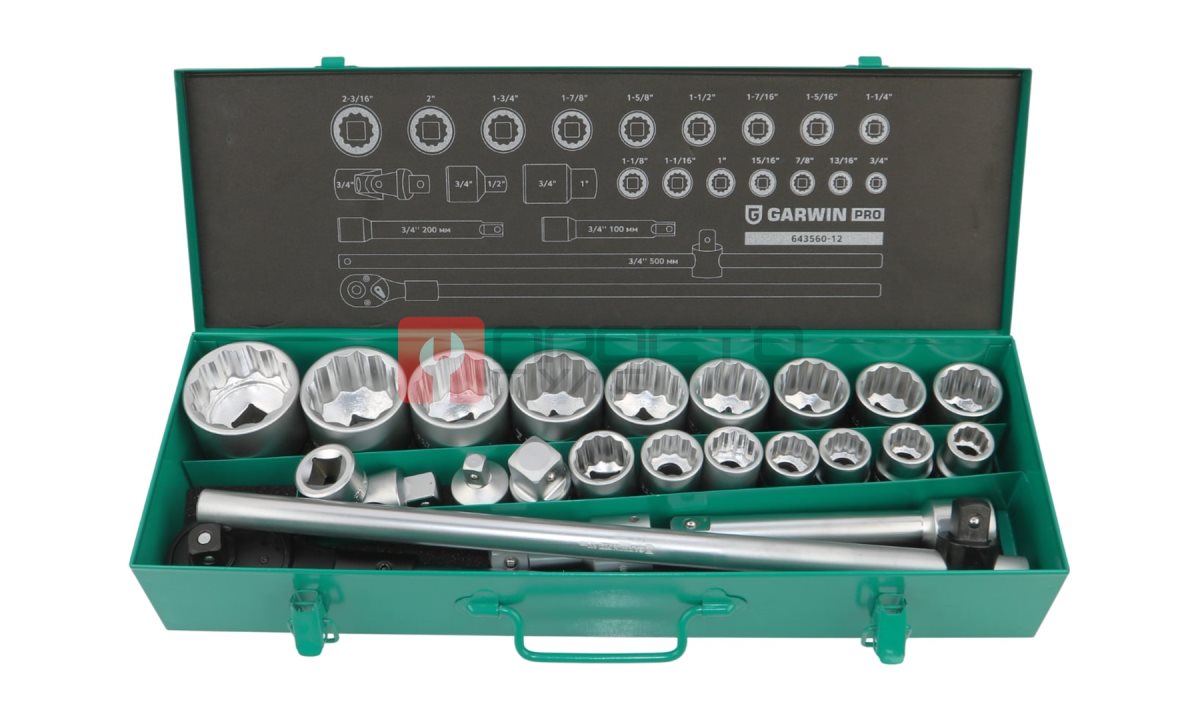  GARWIN PRO 643560-12 Набор торцевых головок дюймовых 3/4