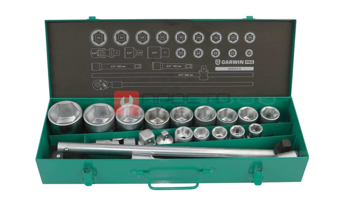  GARWIN PRO 643565-6 Набор торцевых головок 3/4