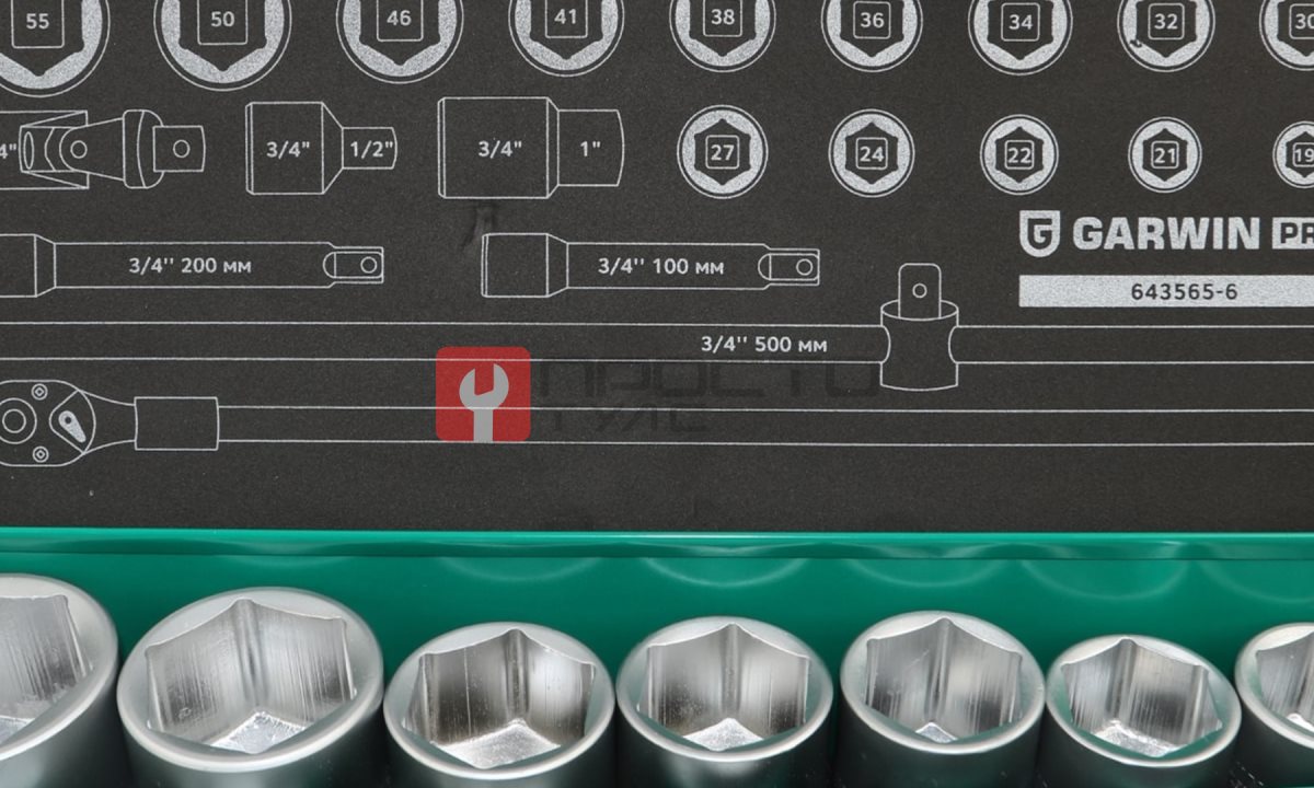  GARWIN PRO 643565-6 Набор торцевых головок 3/4