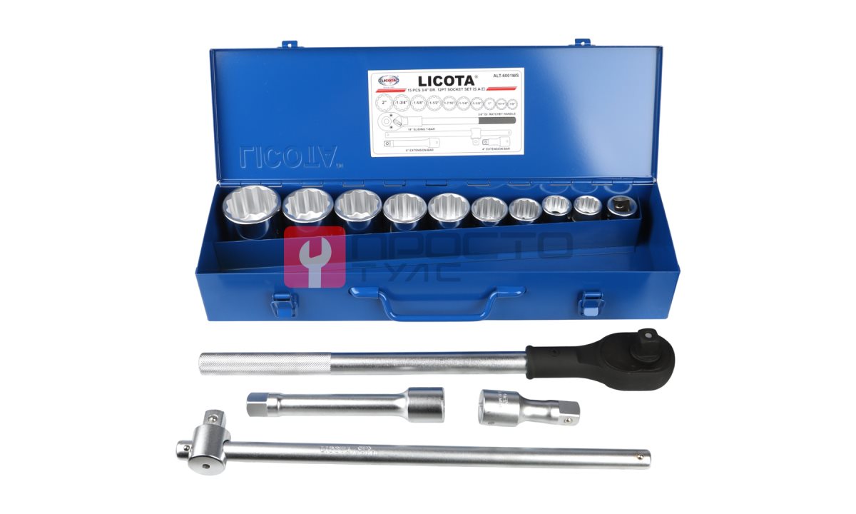  Licota ALT-6001WS Набор торцевых головок 3/4