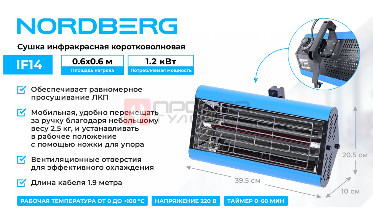  Сушка инфракрасная коротковолновая, 1 элемент NORDBERG IF14 (1)