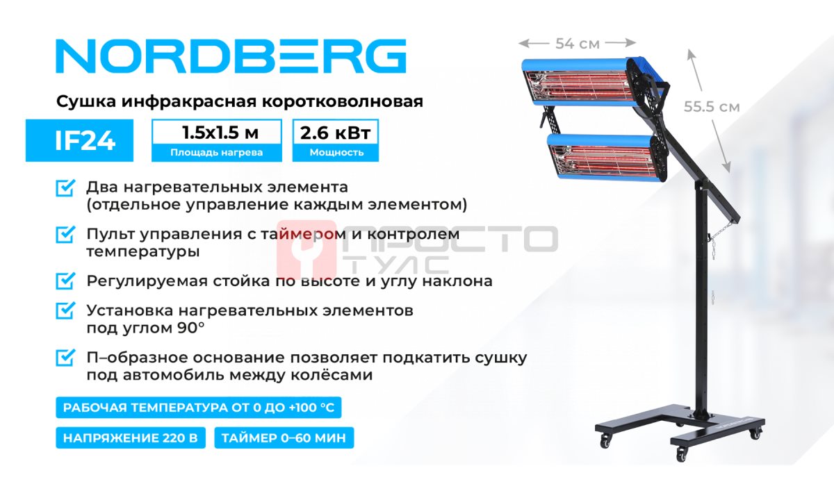  Сушка инфракрасная коротковолновая, 2 элемента NORDBERG IF24 (1)