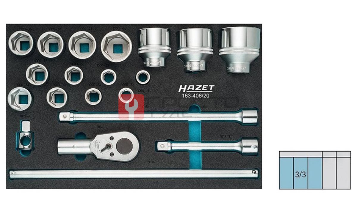  Набор торцевых головок Hazet 163-406/20 (0)