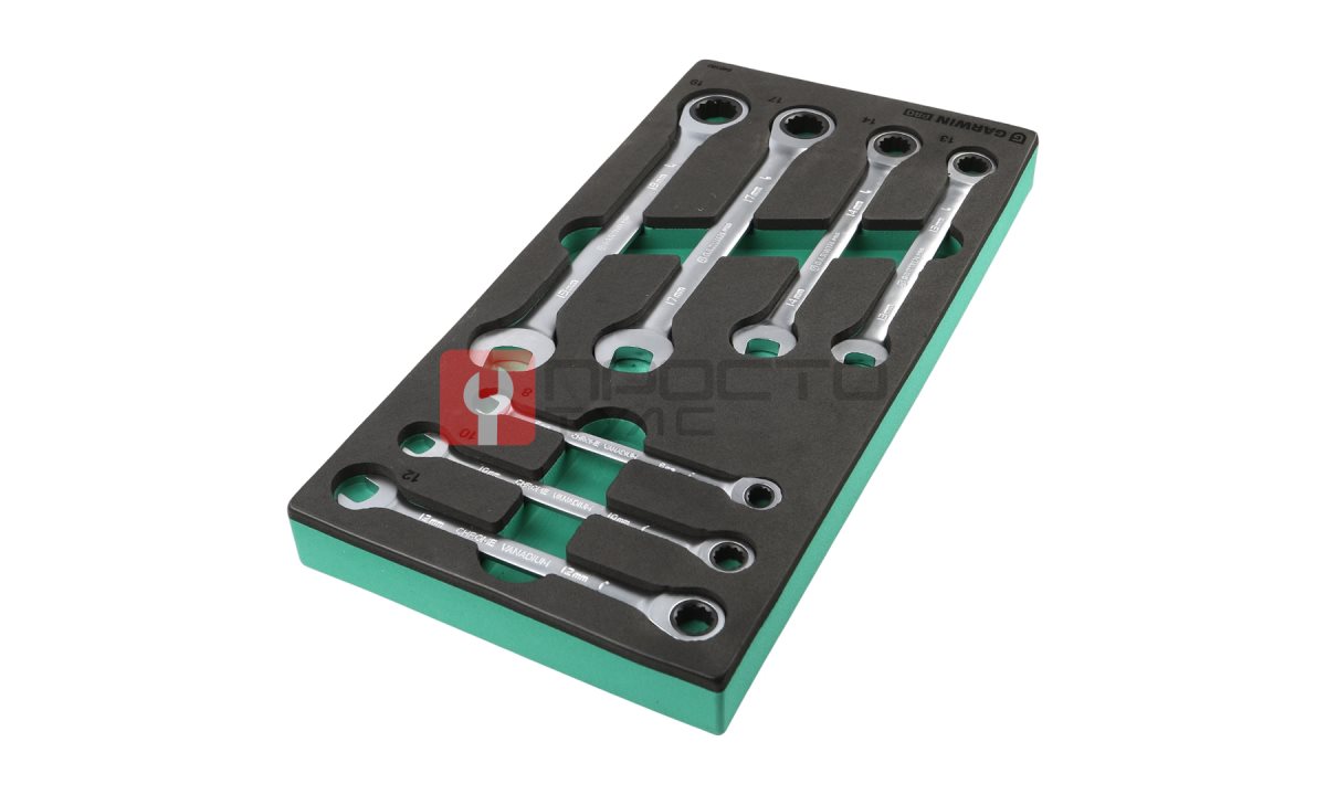  GARWIN PRO 646160 Набор ключей комбинированных трещоточных 7 пр. в ложементе EVA (1)